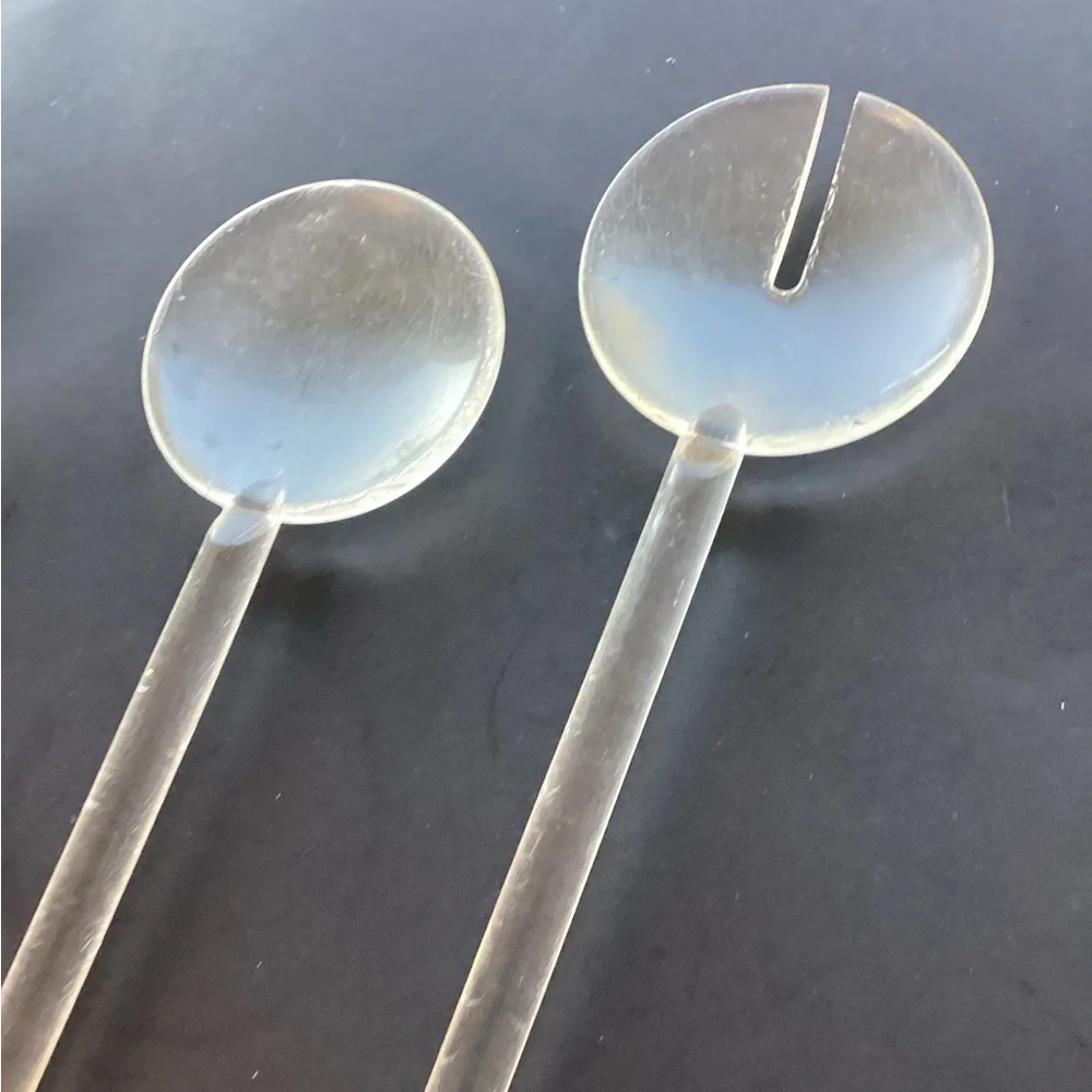 Lucite vintage salad tongs